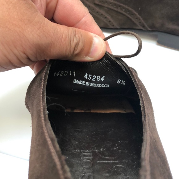 A. Testoni Basic Brown Suede Oxford Wingtip - Picture 7 of 8